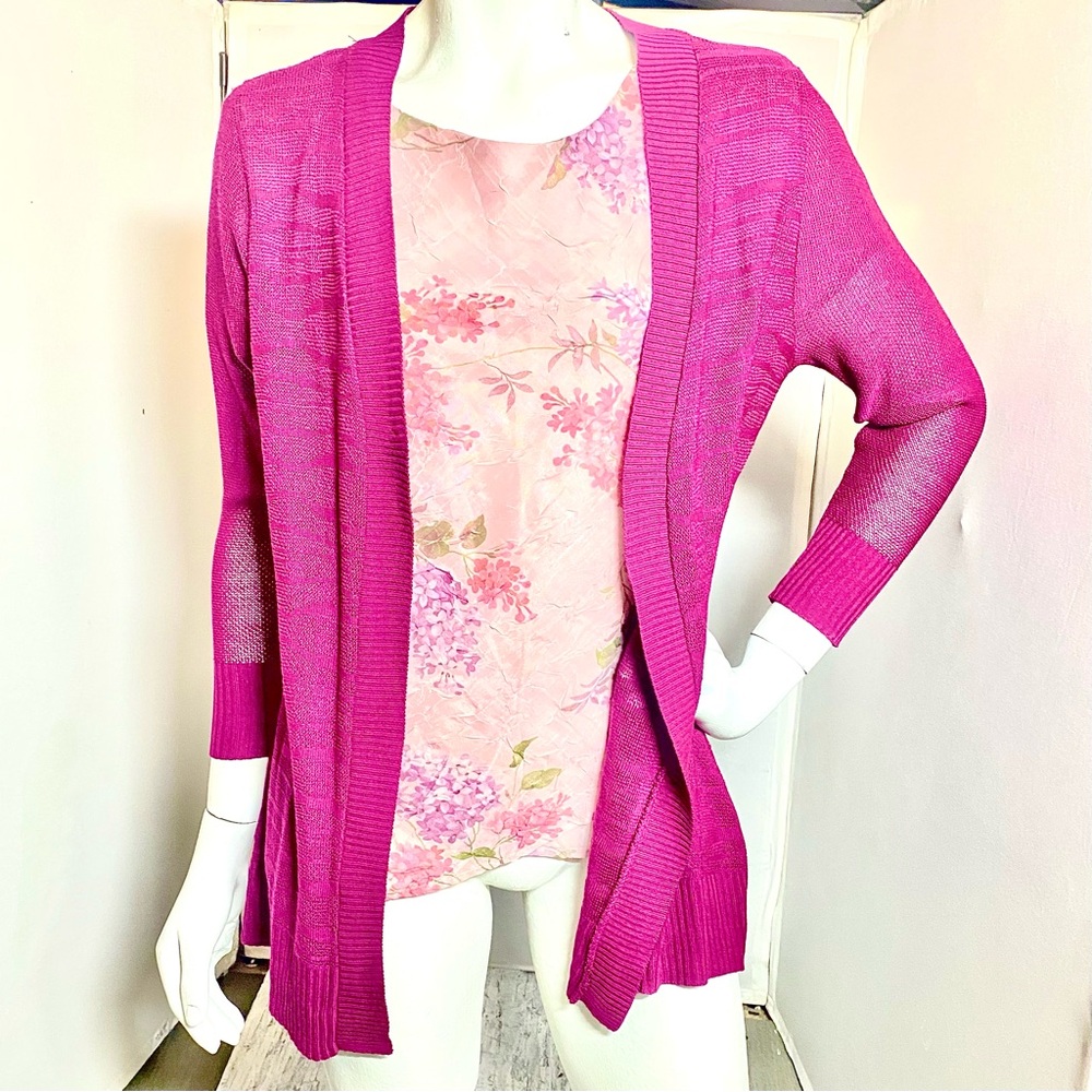 Moschino Vibrant Magenta Open-Front Cardigan